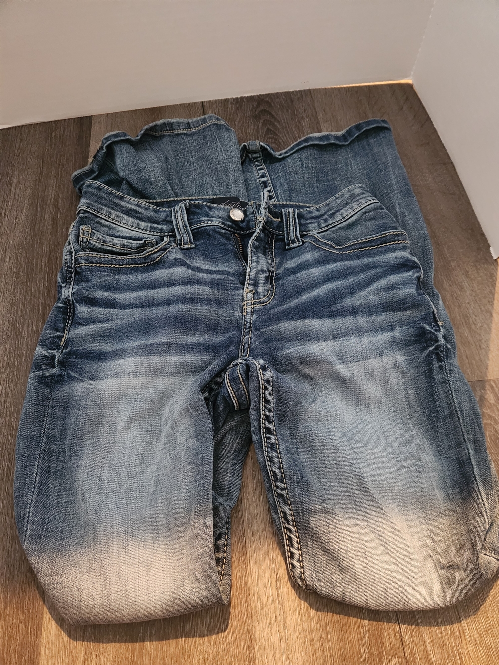 Buckle Girls Washed Blue Stretch Denim Jeans